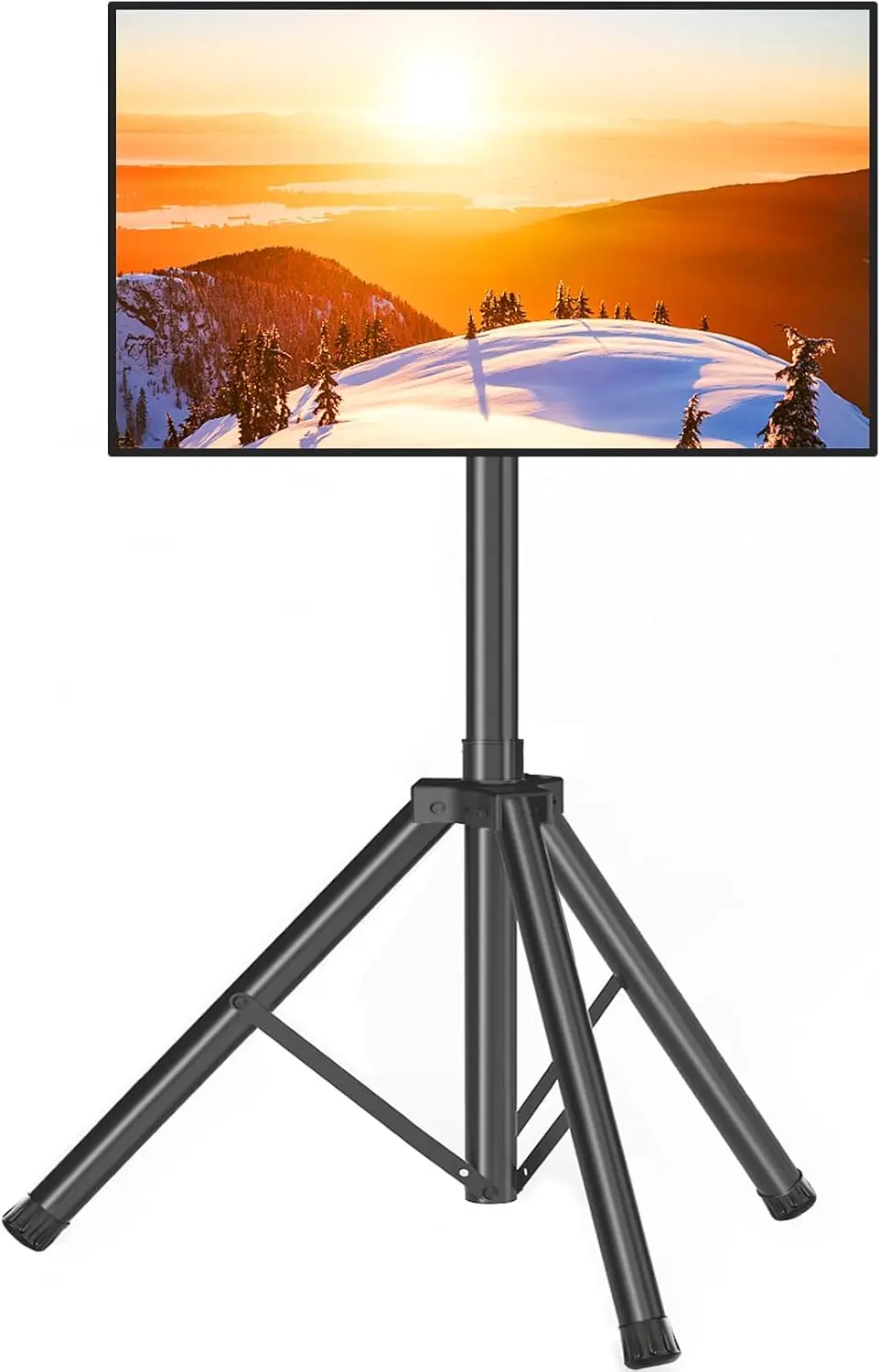 

Adjustable Tripod TV Stand for 23-75 Inch Screens, Tilt & Height Adjustable, Supports up to 100 lbs, Black