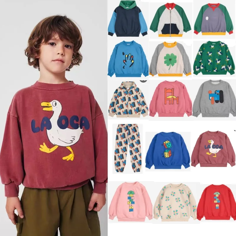 

Children's Sportswear 2025 Autumn New Cartoon Fashion Boys' Hooded Jacket Pure Cotton Plush Girls' Sportswear Children's Wear
