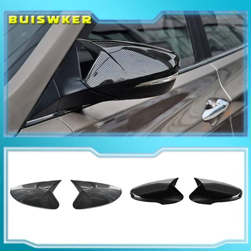 

for Hyundai Elantra 2012-2018 ABS rearview mirror protective shell Chrome carbon fiber decorative horn cover exterior