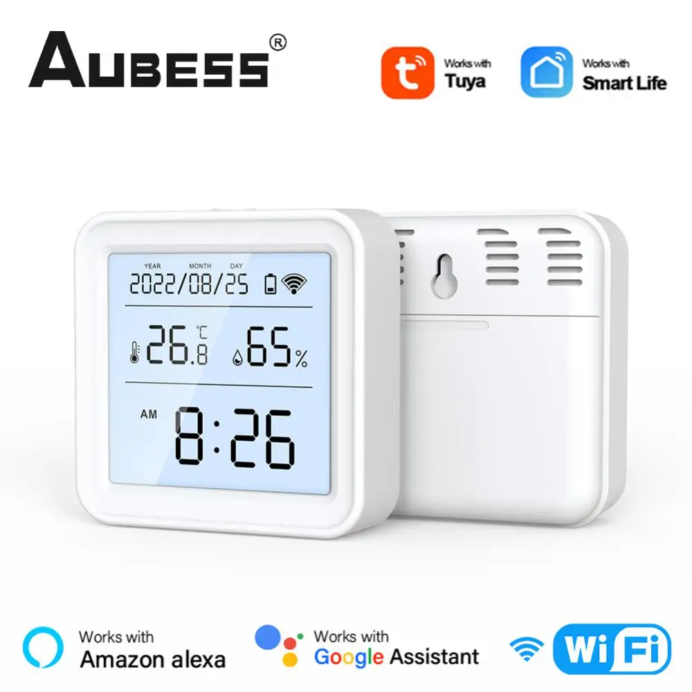 Tuya WIFI Temperature Humidity Sensor Hygrometer Thermometer Smart Home Backlight Smart Life Support Alexa Google Assistant