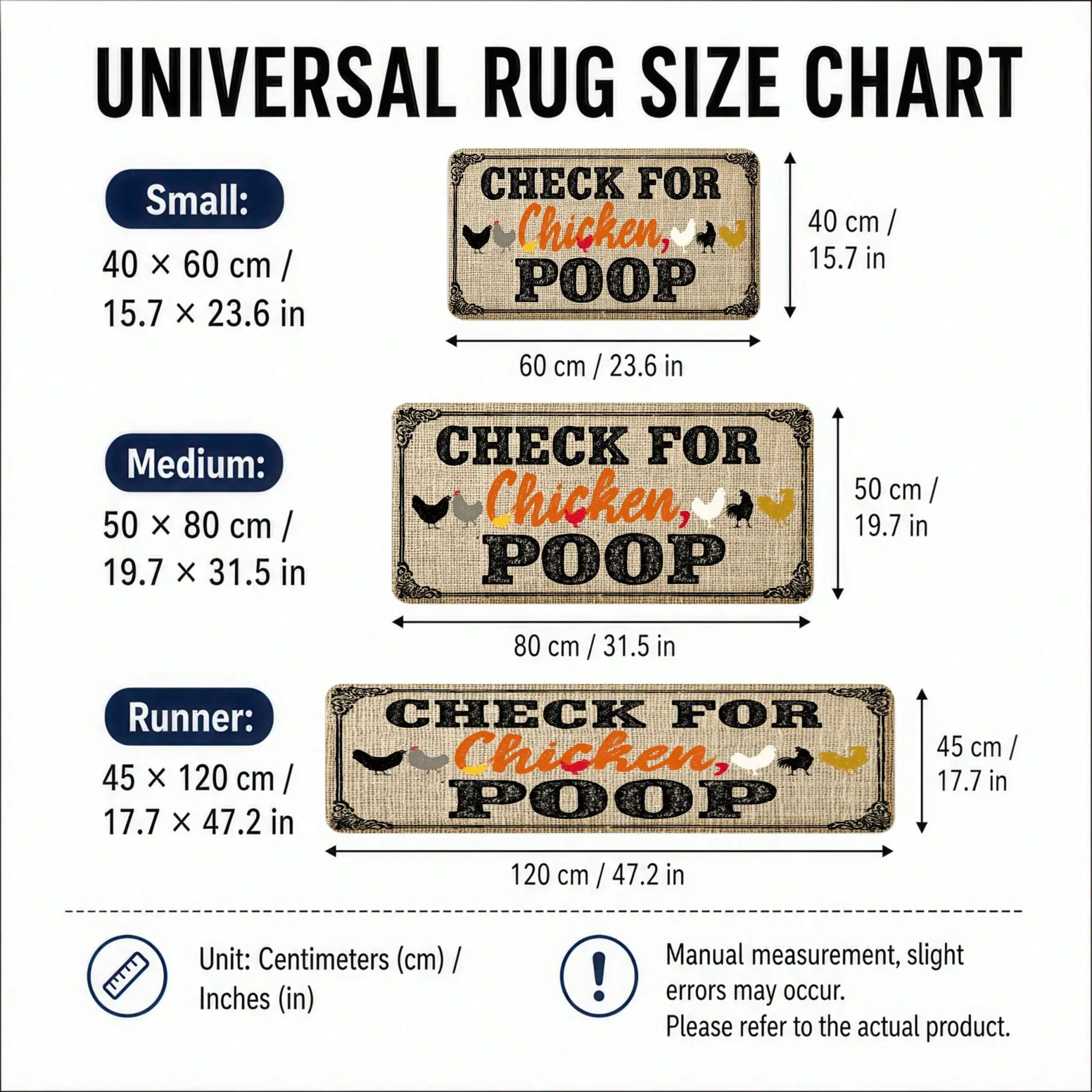 1pc Check For Chicken Poop Flannel Floor Mat, Non-Slip Absorbent Kitchen Rug, Machine Washable Soft Doormat For Bathroom Bedroom Living Room Decor