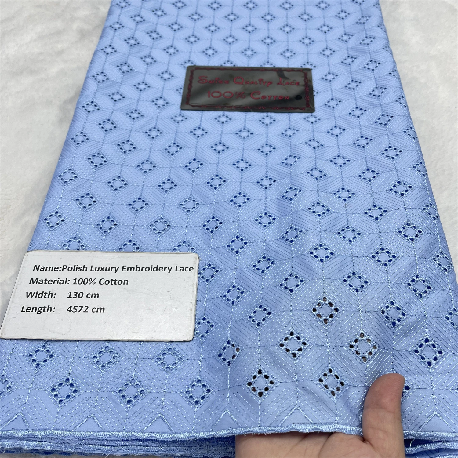 5 Yards Nigerian 100% Cotton Polish Smooth Embroidery Fabric High Quality Swiss Voile Lace Material For Men Dubai Style Wedding