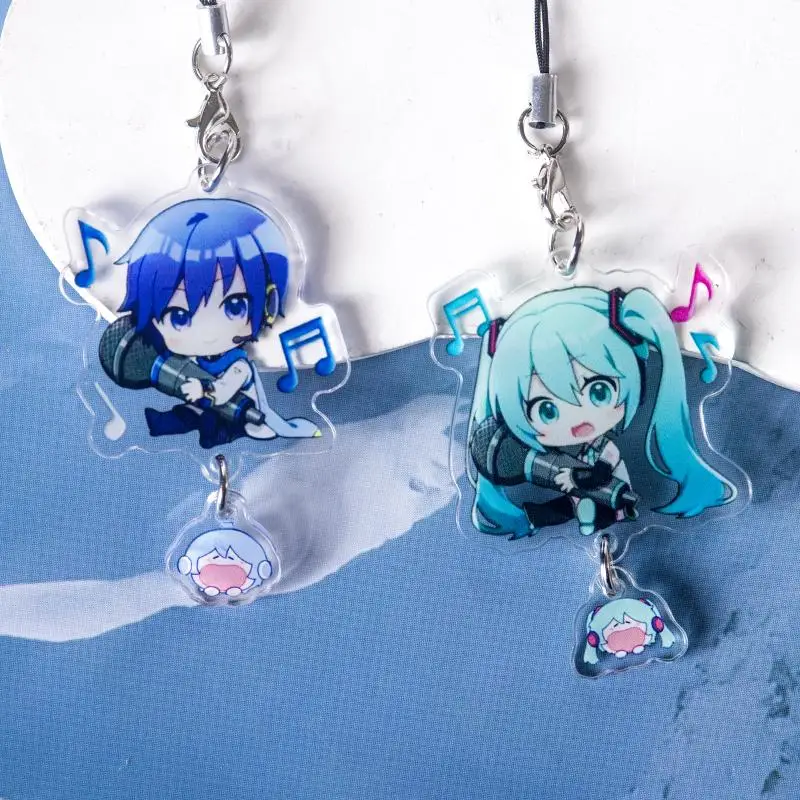 Hatsune Miku Chaveiro para o Telefone Móvel, Pingente Bonito, Periférico Dos Desenhos Animados, Kawaii Japonês, Kaito, Rin Len, Animação, Presente de Aniversário