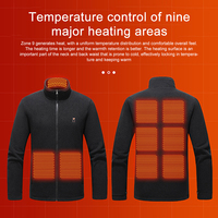 9 Heated Area Intelligent Heating Coat USB Charging Heating Jacket 3 Gear Temperature Heated Insulated Jackets for Hiking Skiing