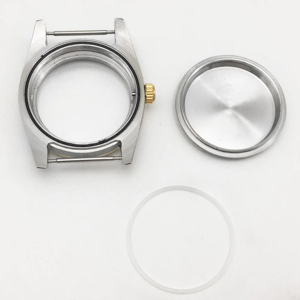 Boîtier de montre pour hommes, 36mm, verre saphir, adapté aux boîtiers de mouvement NH35, pièce de réparation de Bracelet de montre