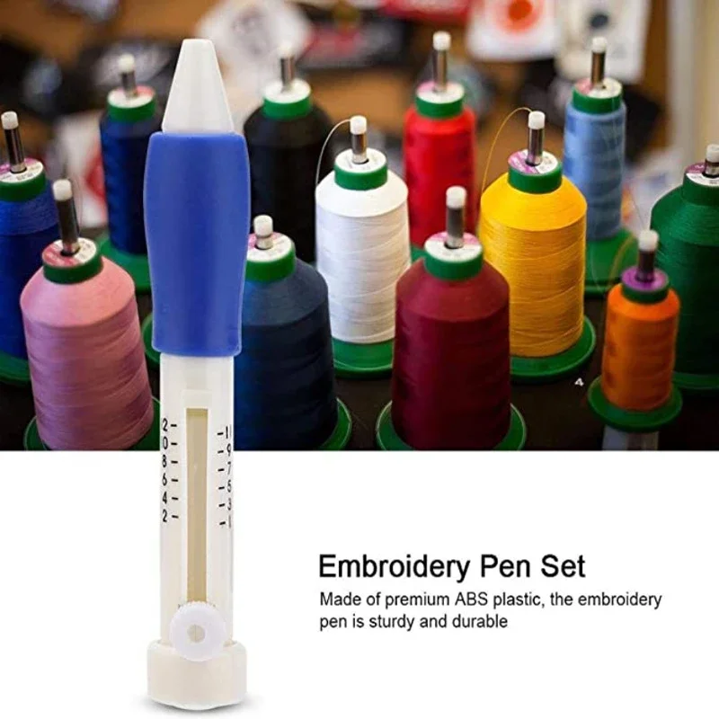 1 Set Embroidery Knitting Pocket Needle Pen Sewing Tool Punching Needle Magic Embroidery Needle Pen DIY Knitting Sewing Tool