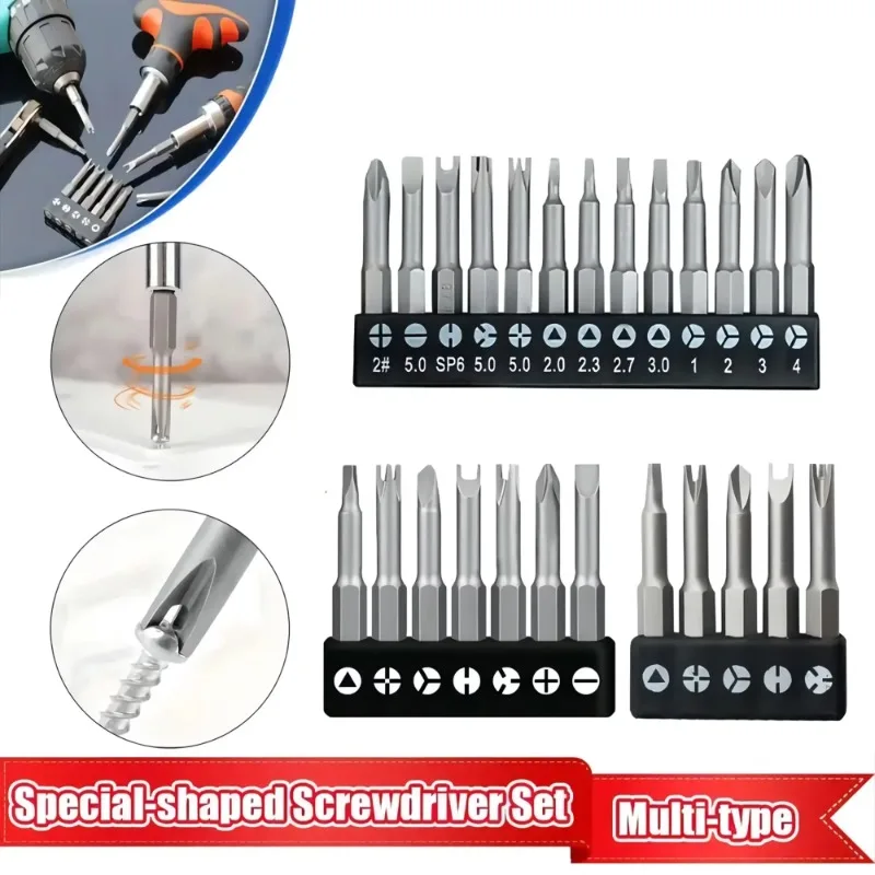 Special-shaped Screwdriver Set, 50mm Magnetic Chrome-Vanadium Bits for Repair, Y-Type Triangle Cross 3-Point