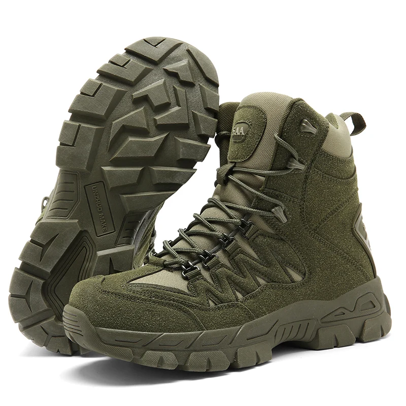 High-top combat boots for men Climbing training Tactical Desert boots for outdoor hiking Breathable military shoes for men