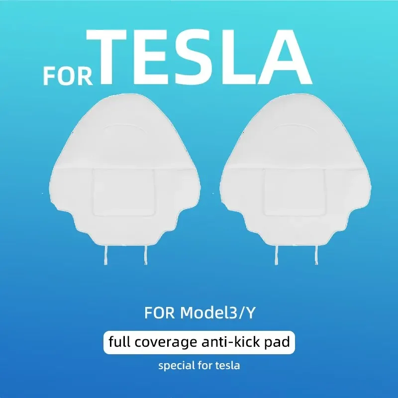 Car Seatback Protector for Tesla Model Y Model 3 Seat Back Protective Child Anti-Kick Mats Black Leather Interior Accessories image 6