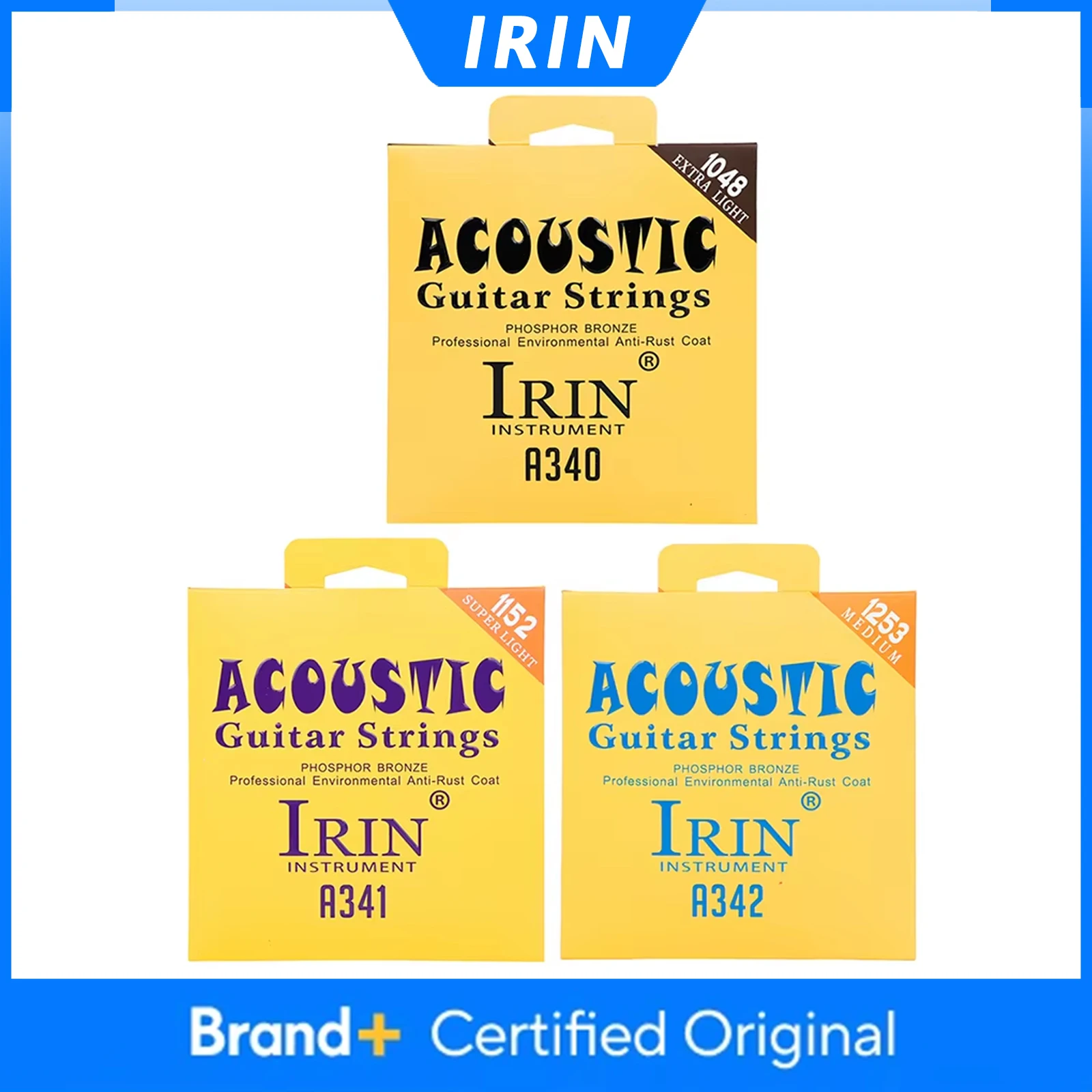 IRIN Acoustic Guitar Strings 6Pcs/Set Hexagonal Alloy Steel Core Rustproof Acoustic Guitar Strings Guitar Parts & Accessories