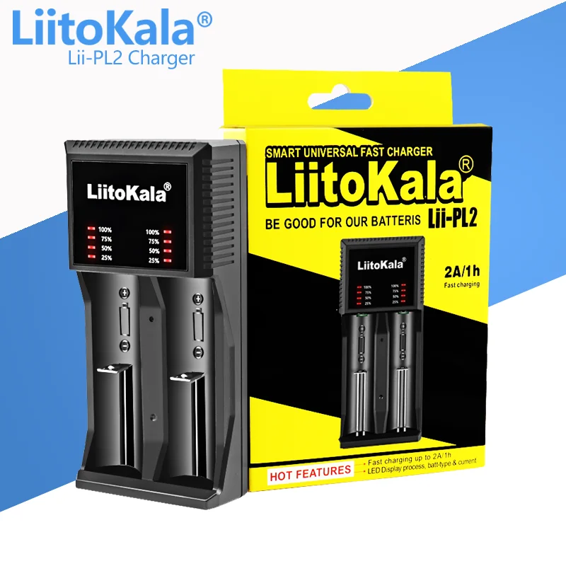 LiitoKala Lii-PL2 Lii-PD4 Lii-PD2 charger LCD 3.7V 18650 18350 18500 21700 20700 14500 26650 AA NiMH lithium-battery Charger