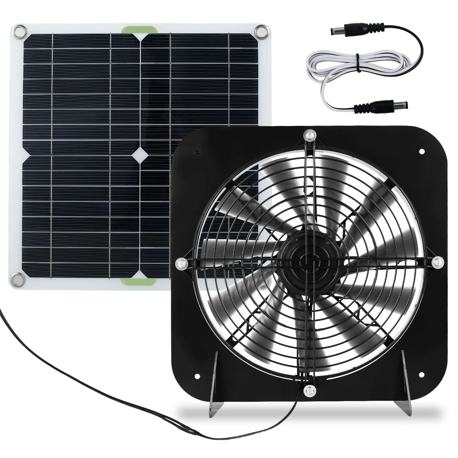 Solar Panel Fan Kit 13.5inch 100W Waterproof Solar Powered Exhaust Fan 3000rpm Auto Adjustable High Efficiency Cooling Chicken