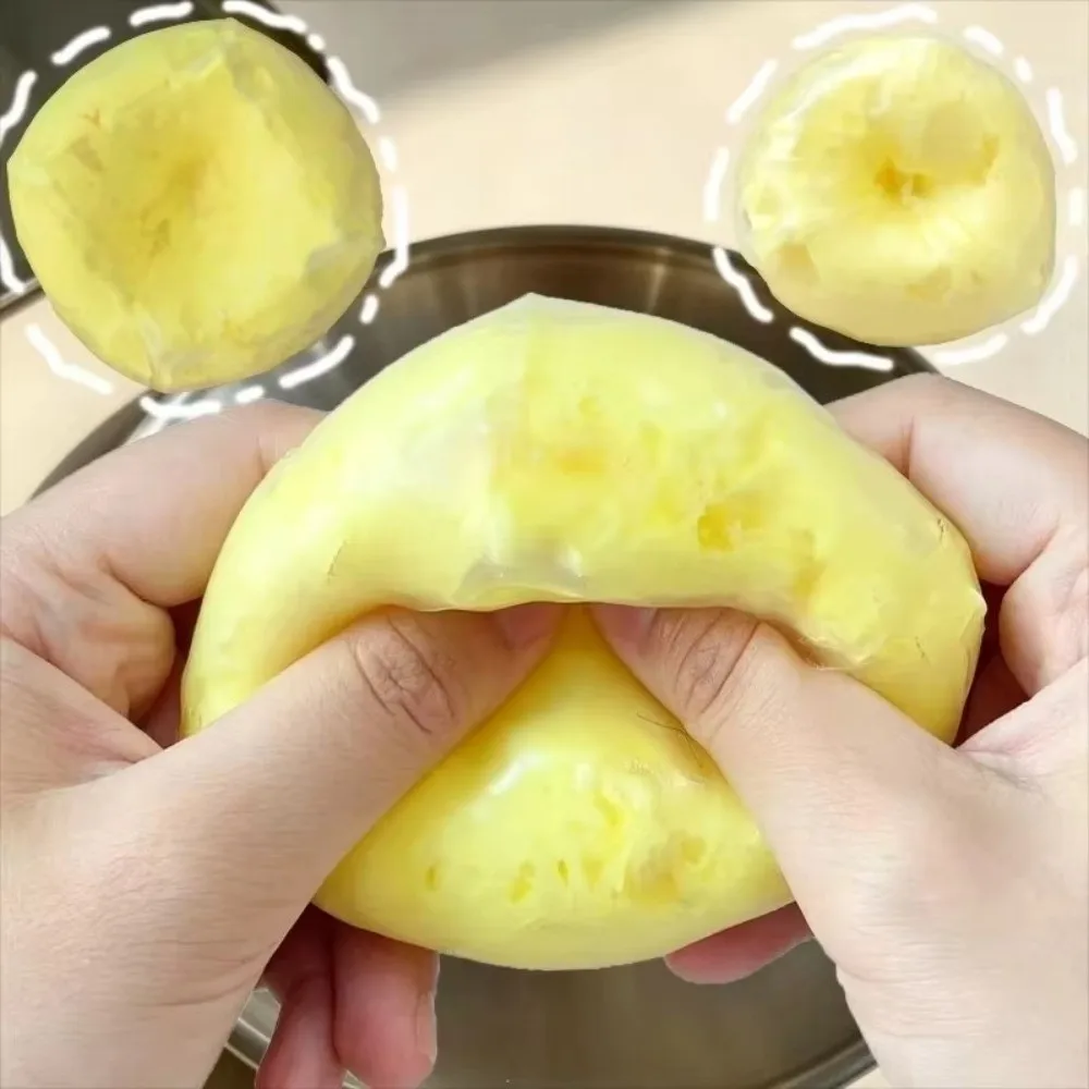 Sensory Toy Crunchy Cheese Squishy Toy Non-Bounce Non-Rebound Cheese Cube Ball Handmade Soft Cheese Squeeze Ball Party Gifts
