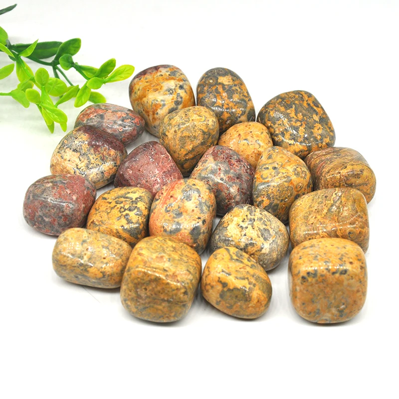 Natural Round Leopard Jasper Healing Crystals Bulk Tumbled Lucky Stones Mineral Energy Gravel Specimen Jewelry Room Decoration