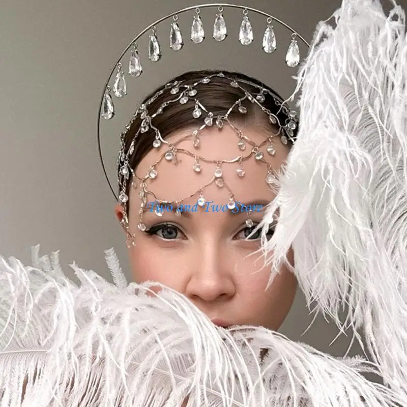 

HX6F Delicate Bridal Wedding Hair Jewelry Adornment With Glittering Rhinestones