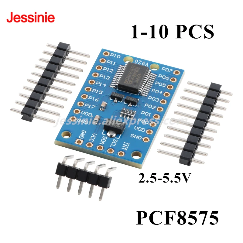 10pcs/1pc PCF8575 Module Expansion IO Port Expander Board DC 2.5-5.5V I2C Communication Control 16 IO Ports for Arduino