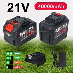 Bateria de íon de lítio recarregável com indicador para Makita, ferramenta elétrica, 18V, 20V, 21V, 40000mAh, BL1830, BL1840, BL1850