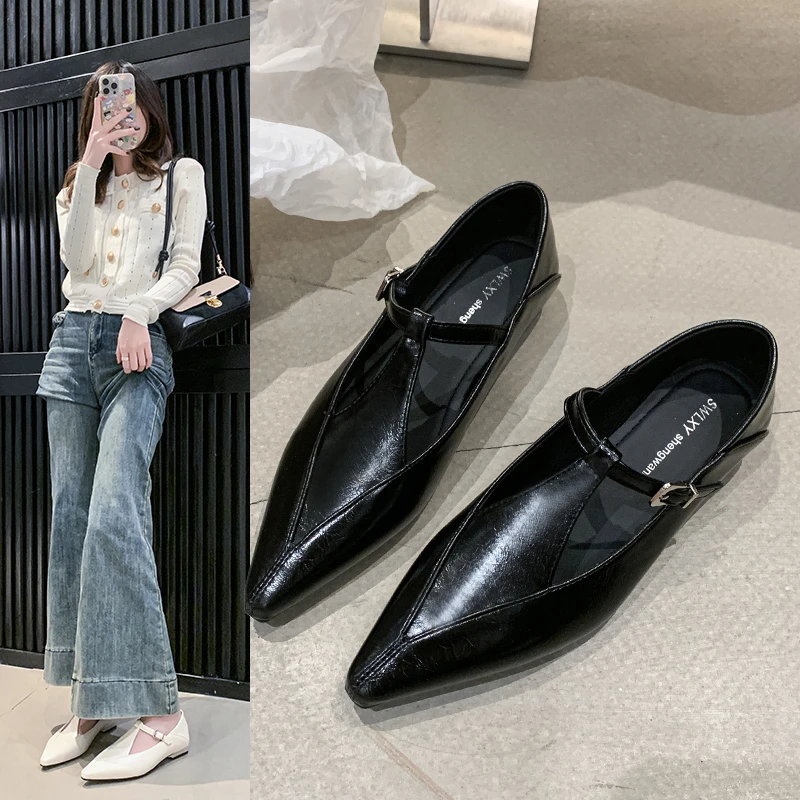 

Женские шлепанцы с острым носком, 2025 г., сандалии на каблуке, женская трендовая летняя повседневная обувь 2023 года, мягкие лоферы