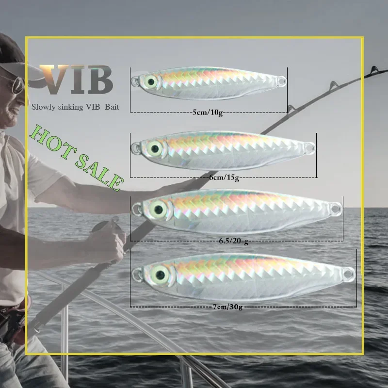 Vib Señuelo con plumas y placa de hierro para pesca en el mar - imagen 4