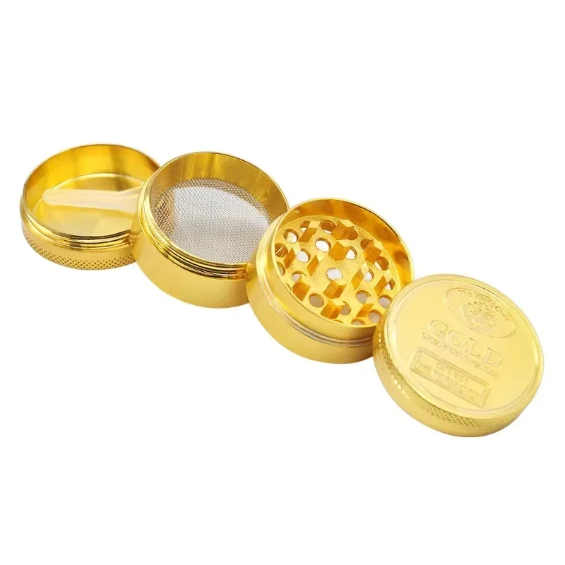 

40/50mm Herbal Grinder 4 Layer Parts Zinc Alloy Tobacco Crusher Gold Grinder Crusher Hookah Pipe Smoke Accessories