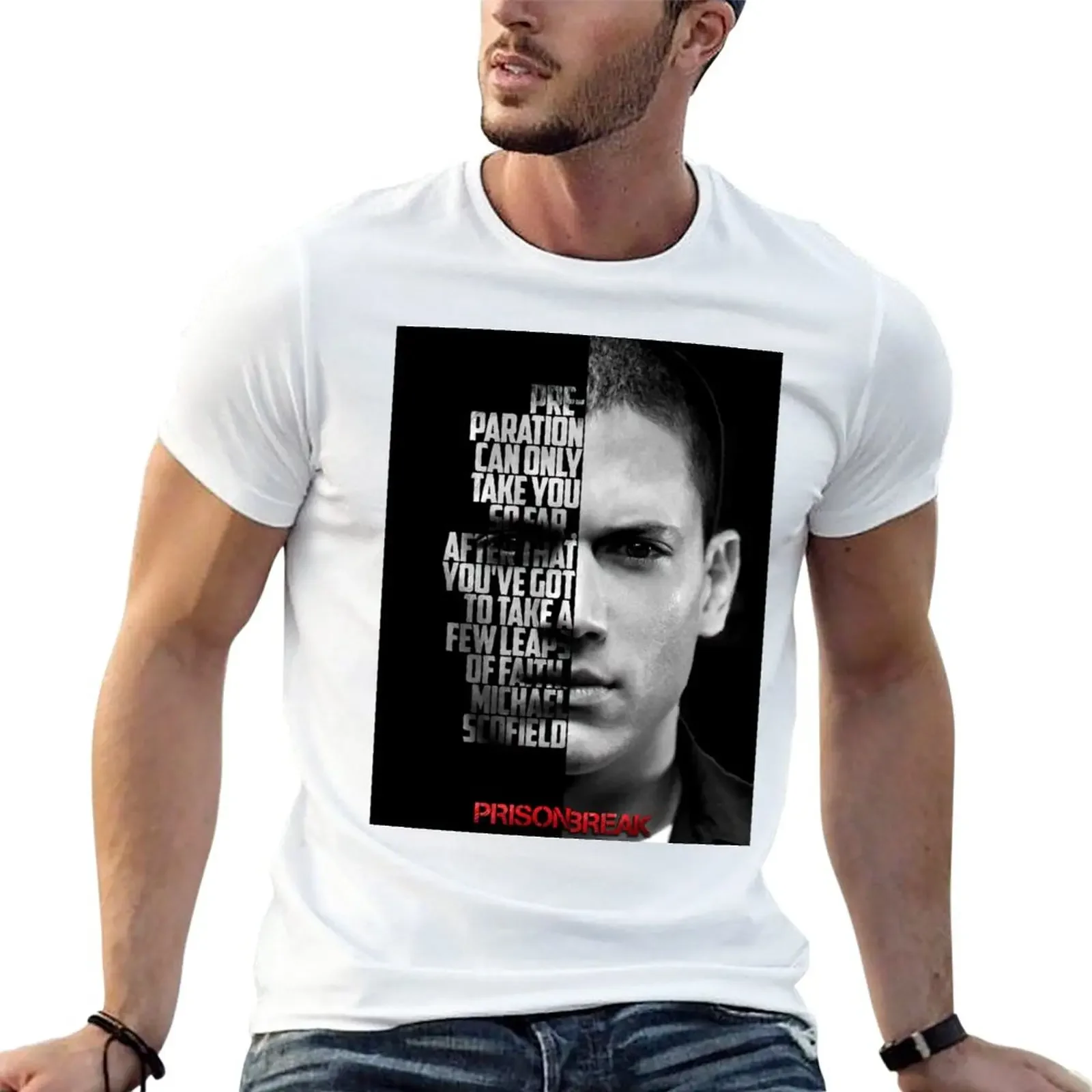 

New Black and white Michael Scofield, Prison Break quote. T-Shirt vintage graphic tee korean fashion mens designer t shirt