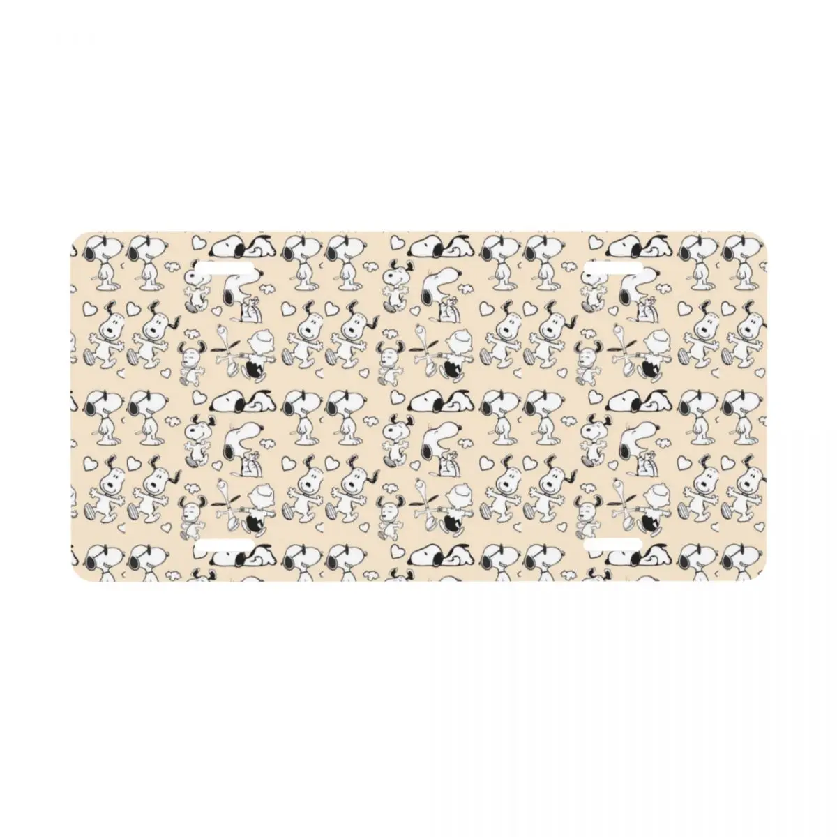 

Custom S-Snoopys Pattern License Plate Decorative Car Front License Plate Cover Aluminum Vanity Tag 6x12 Inch