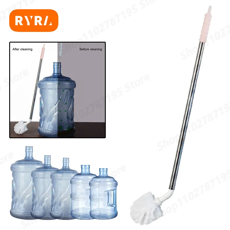 Household Stainless Steel Rod Bucket Washing Brush Water Dispenser Mineral Water Bucket Brush Plastic Bucket Cleaning Brushes