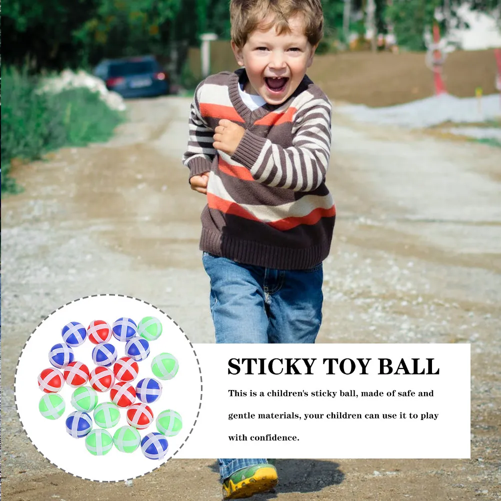 

24Pcs Sticky Ball Flying Dart Children Throw Catch Game Outdoor Reusable Sticky Ball Plaything Throwing Toy Interactive Toy