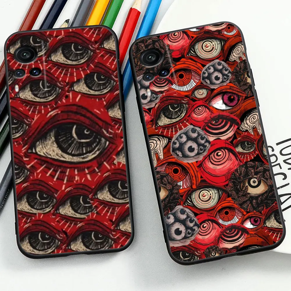 Spooky Scary Red Eye Face Phone Case For VIVO V29 V29E V27 V27E V25 V23 V23E V21 V21E V20 X90 X80 X70 X60 X50 Pro 5G Cover Cqoue