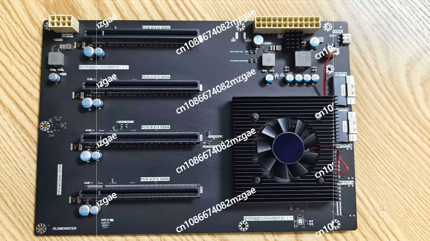 

Подходит для платы расширения PCIe 4.0, четырехслотовая базовая плата для GPU, двойной слот для карт с расширенным расстоянием между ними, на базе PEX88080 PEX88096.