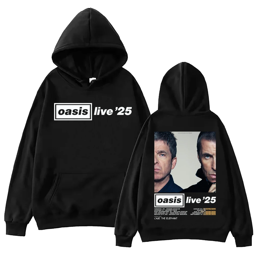 Oasis-Live 25 Tour Hoodie Harajuku Hip Hop Pullover Tops Man Woman Sweatshirt