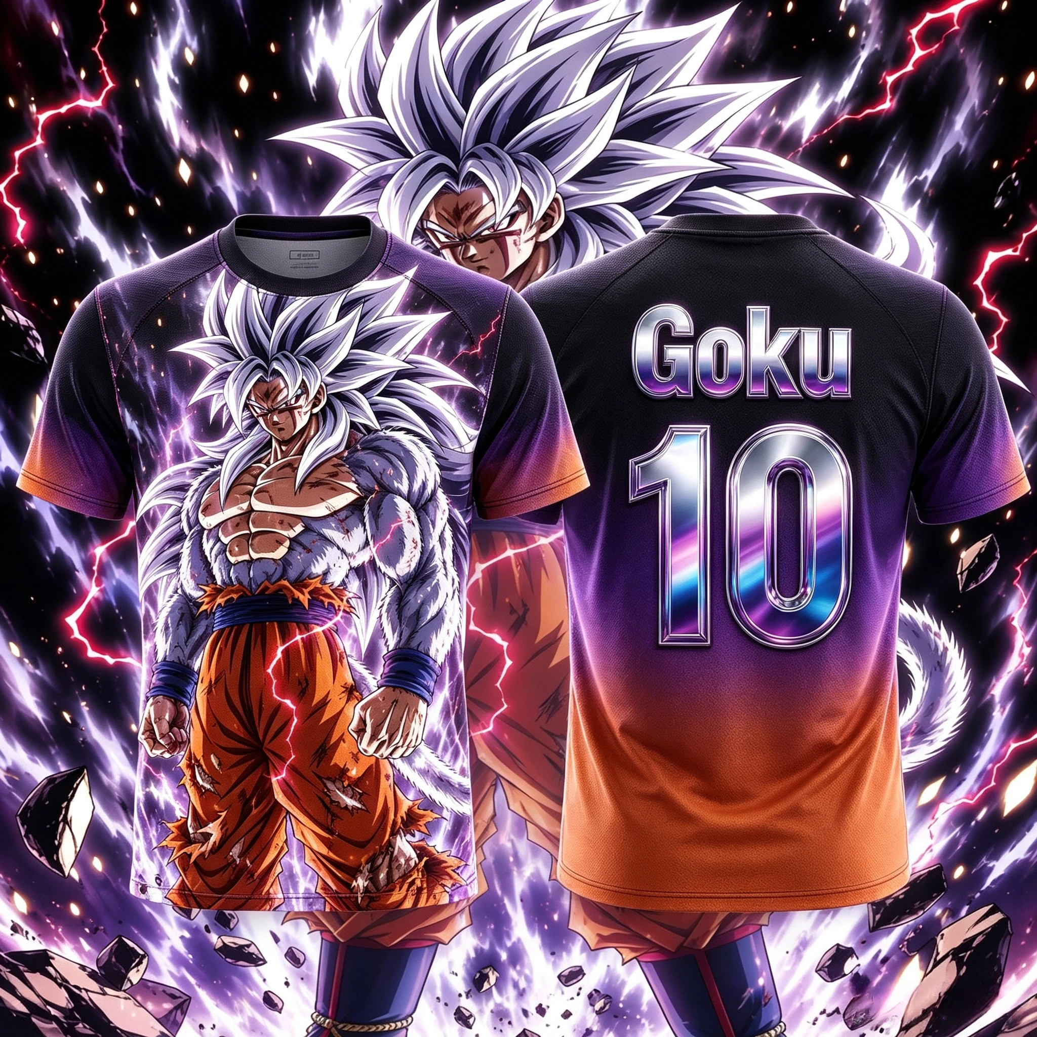 2026 Neues Fußballtrikot für Erwachsene Herren Nr. 10/7 Goku 3D-gedrucktes T-Shirt Kinder Anime T-Shirt Spezielles Kindertrikot Atmungsaktiv Y2k