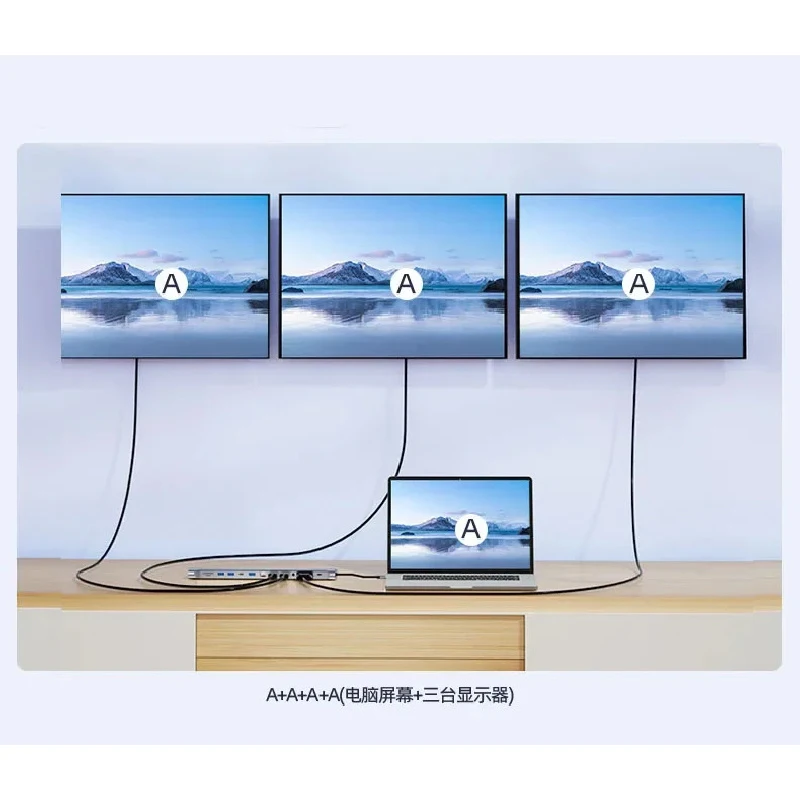 In C Docking Station Multi Port Monit USB C To 4K DP HDTV VGA Adapter Type C Hub