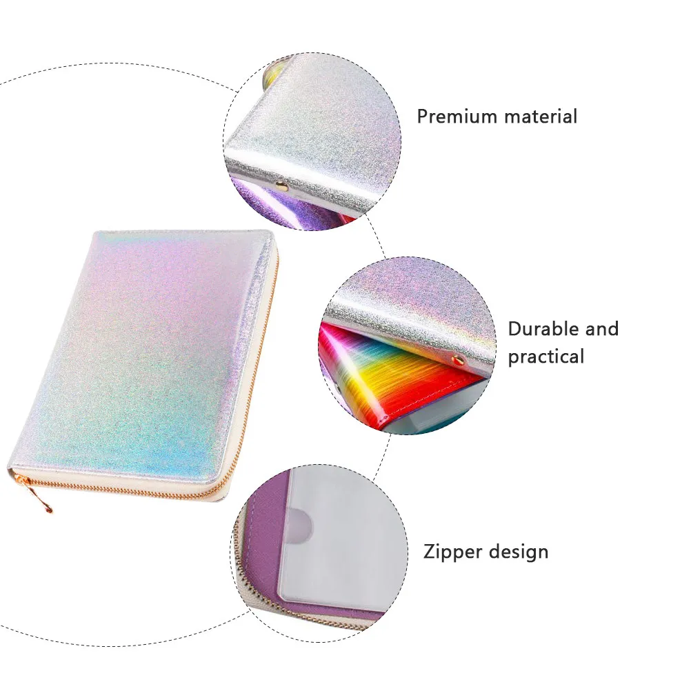 1Pcs Premium Nail Printing Template Case Zipper Closure for 72 Nail Stamping Plates Organizing Manicure Stamp Stencil Holder