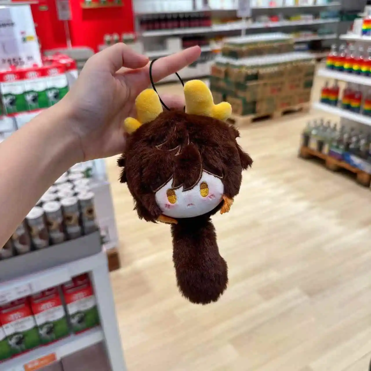 Genshin Impact Zhong li Marrone Anime Adorabile Delicatezza Orecchio di Animale Dango Portachiavi Cosplay Gioco di Cartoni Animati Ciondolo Decor Gioco