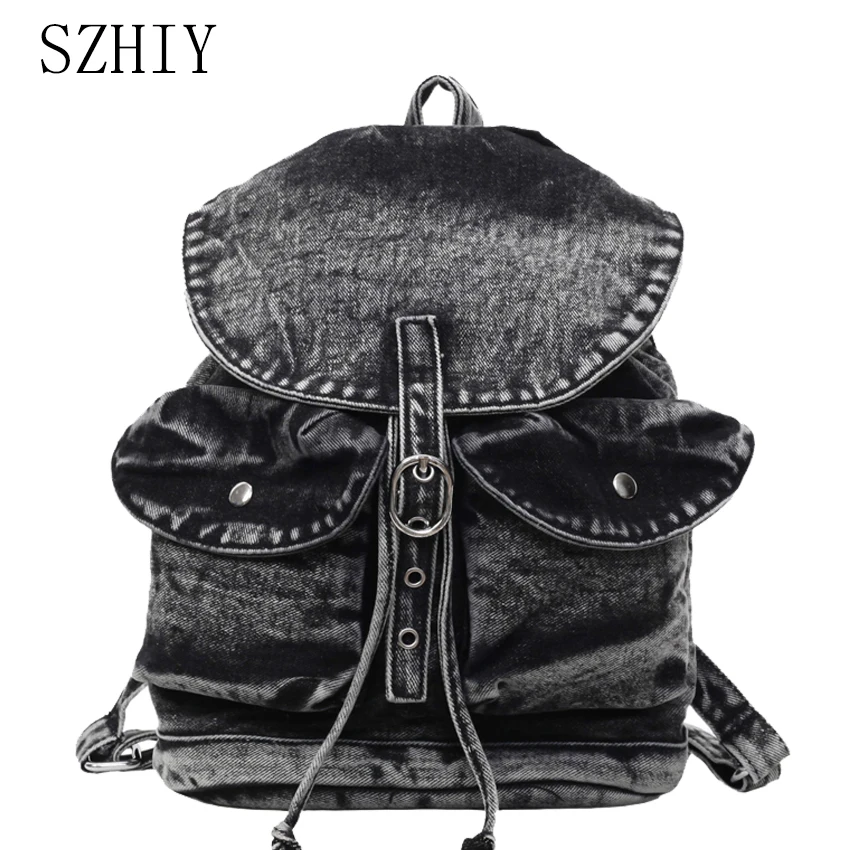 

Designer Backpack Women Casual Pocket Washed Milk Punk Style Backpack Soft Daily Travel Drawstring Bucket Fashion Bag for Girl