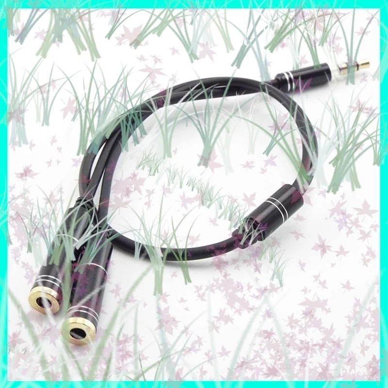 3.5 مللي متر ستيريو الصوت كابل ذكر إلى 2 أنثى سماعة الفاصل مهائي كابلات محولات الهاتف المحمول محولات موصلات E3 #4