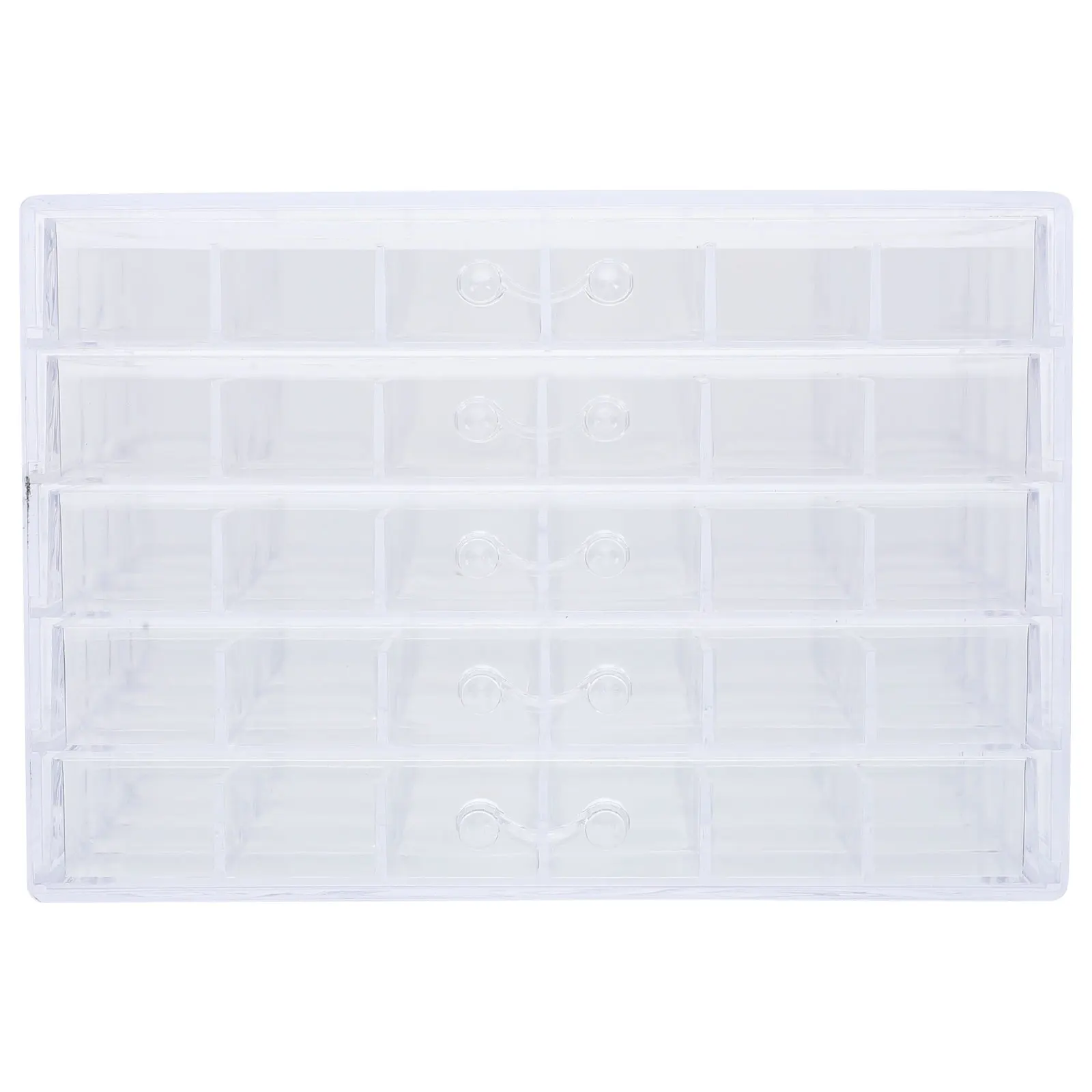 

5-Tier Transparent Nail Art Storage Box Drawer Organizer For Manicure Accessories Rhinestones Earrings Necklace Multi Grid