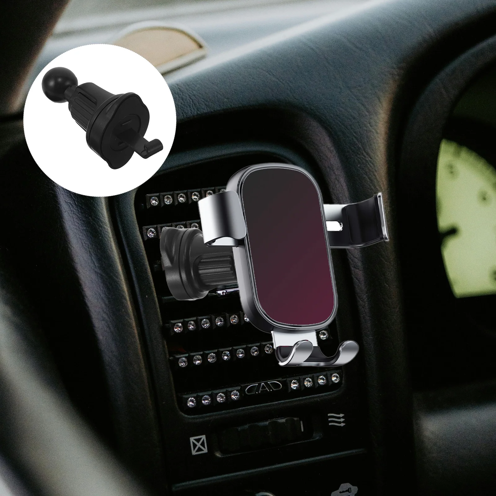 

Car Phone Holder Air Vent Clip Base Ball Joint Universal Mount Stable Secure Grip for Navigation Call Phone Car Stand
