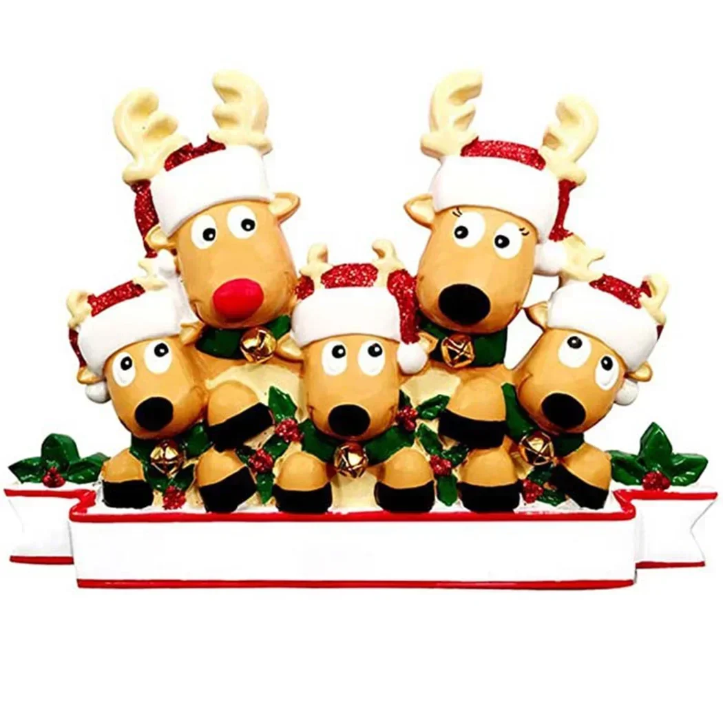 Elk Reindeer Family Christmas Decorations 2023 Xmas Tree Ornaments Fro Home Merry Party Diner Table Novelty Decor Supplies Pvc