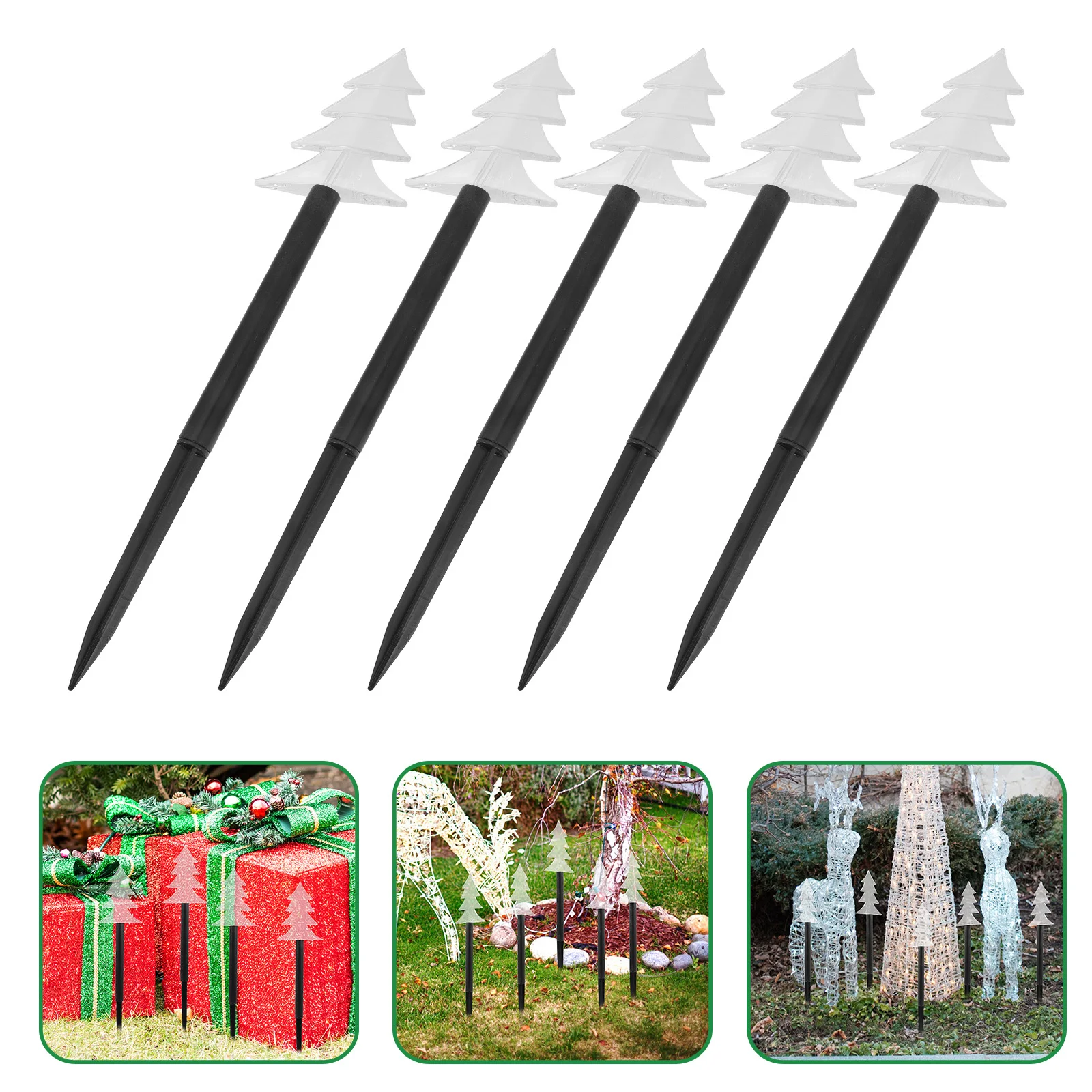

5Pcs Creative Solar Light Accessories Xmas Tree Lamp Decors Outdoor Lawn Holiday Lighting Decorations Creative Light Accessories