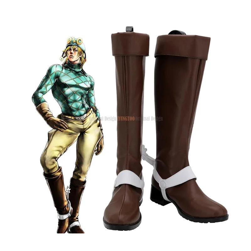 JOJO Dio Shoes Cosplay JoJo'sBizarreAdventure Diego Brando Cosplay Boots Brown Shoes Custom Made Any Size