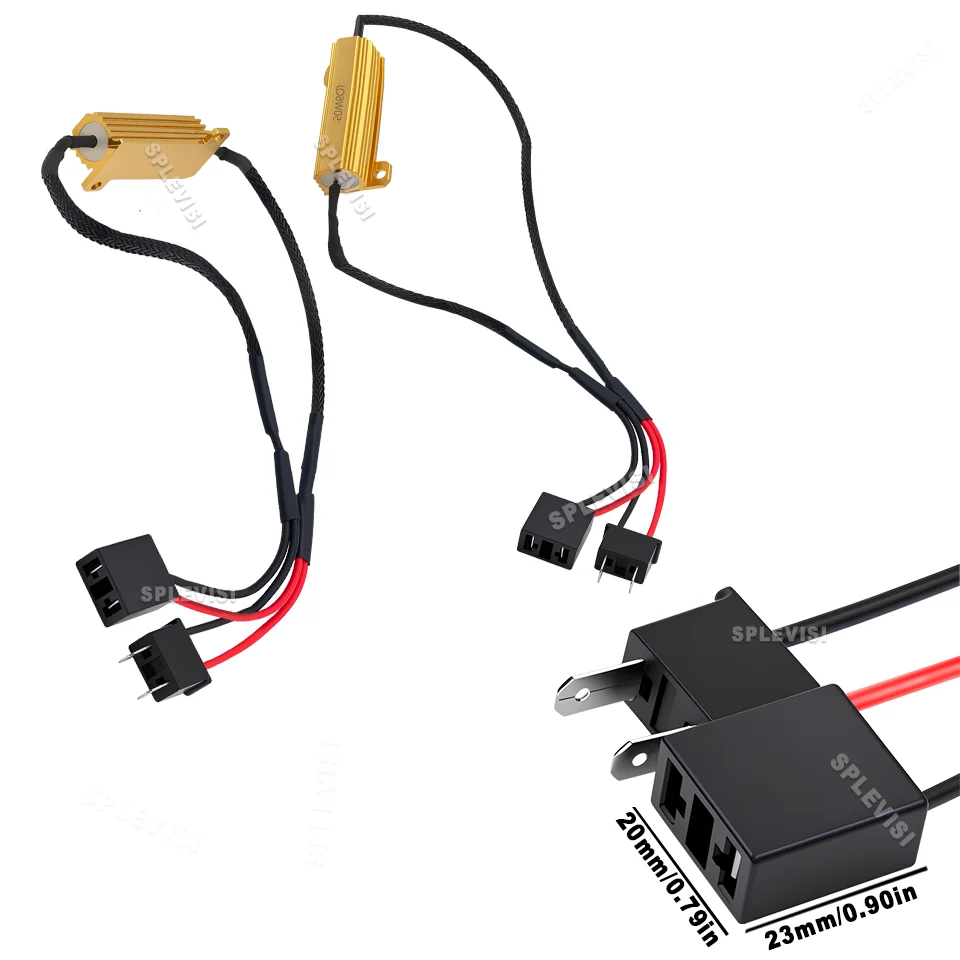 1Pair 50W 6RJ 6ohm H7 477 499 Automotive Load Resistor Error Canceller LED Decoder Canbus Free Wiring Canceller Decoder Light