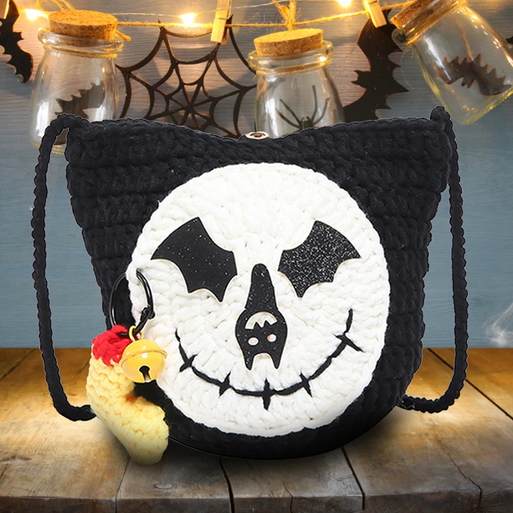 حقيبة كتف كروشيه للهالوين للنساء حقيبة ساعي البريد حقيبة يد كرتونية مبتكرة محفظة حقيبة مضحكة للتسوق والسفر #4