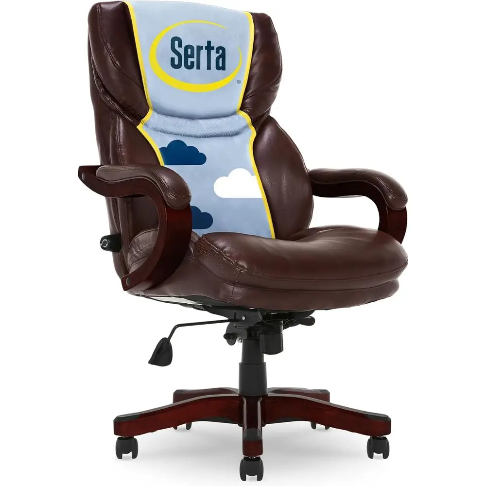 Conway Big and Tall Executive Oice Chair - Ergonomic Lumbar Support, Bonded Leather, Padded Armrests, High Back Computer Desk Ch