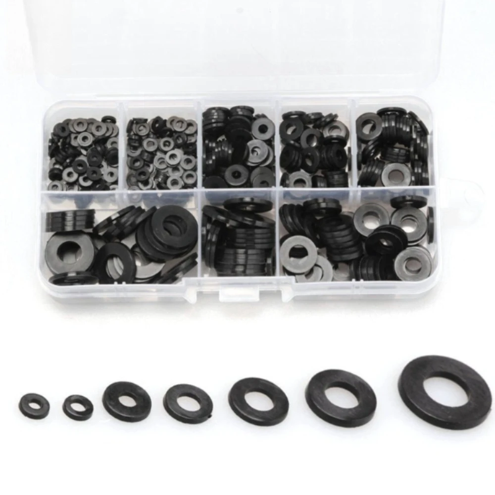 500pieces Nylon Flat Washers Gaskets M2 M2.5 M3 M4 M5 M6 M8 M10 8 Plastic Gaskets GB96-85 Huashi Insulating Flat Gaskets Washers