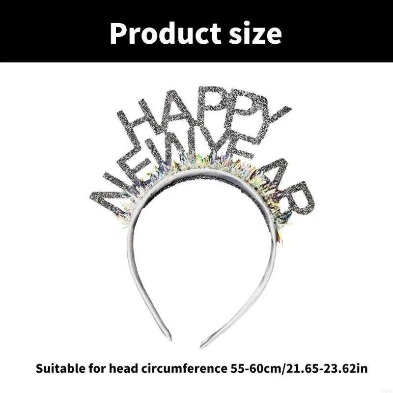 195E New Year Hair Hoop Blingbling Tinsel Karaoke Party Costume Christmas Headband