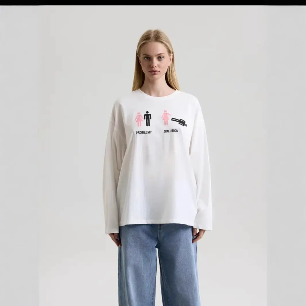 Unique Blouse for Sweet Girls Pure Cotton Long Sleeve T-Shirt Autumn Trendy Versatile Loose Design Casual Top Women Large Size