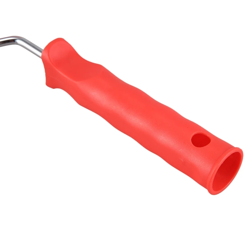 AEE4-6 Inch Painting Roller With Handle Rubber Wood Pattern Graining Knurling Tool For Wall Decoration Red