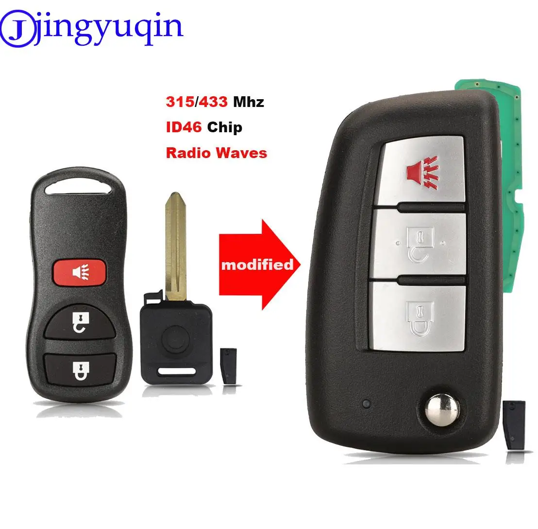 

jingyuqin Car Key For Nissan Tiiida Murano Juke Navarra Sunny Teana Granlivina X-trail Frontier Pulsar Pathfinder Titan Quest